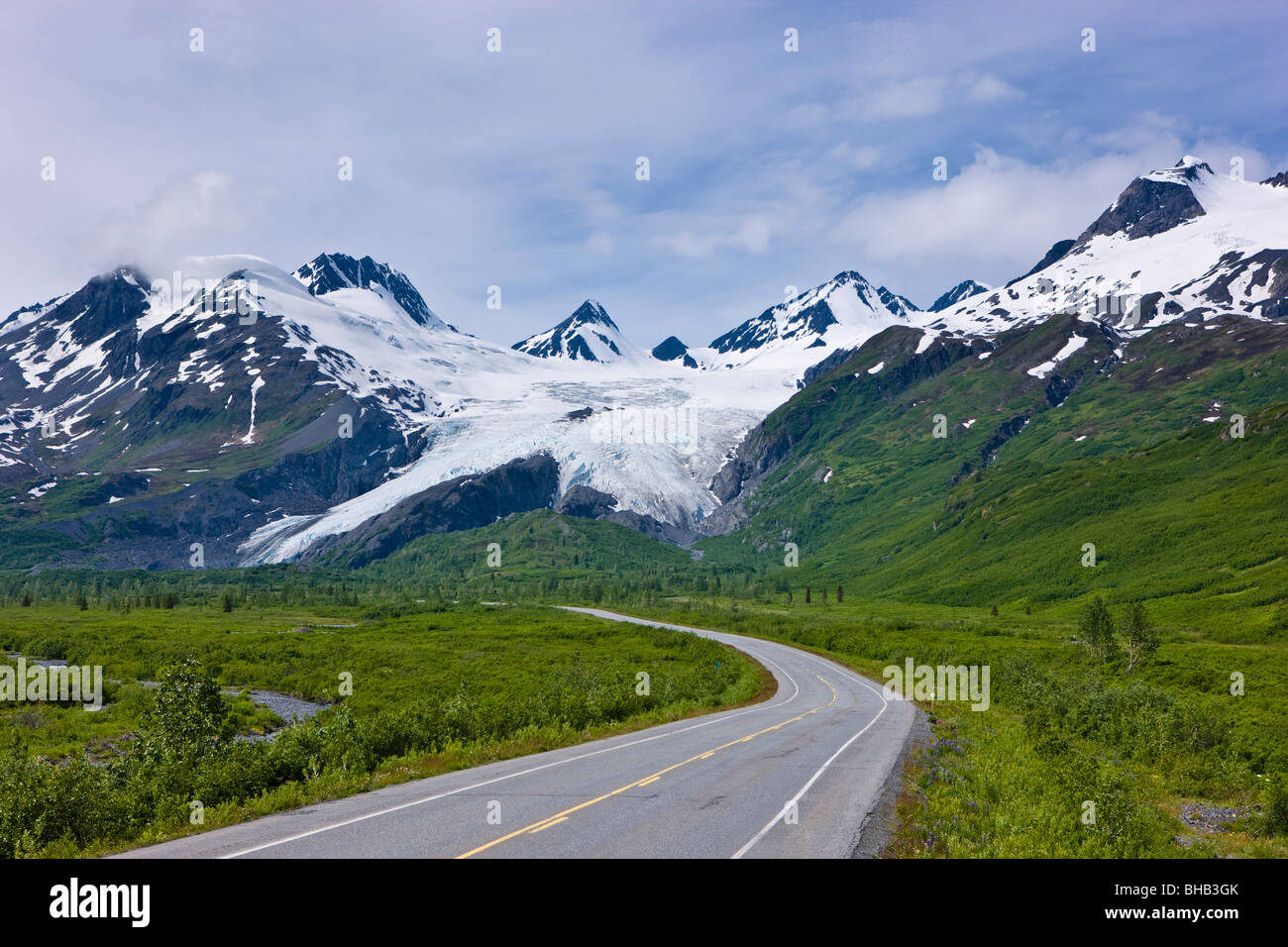 The Richardson Highway and Worthington Glacier, Summer, Chugach National Forest, Southcentral
