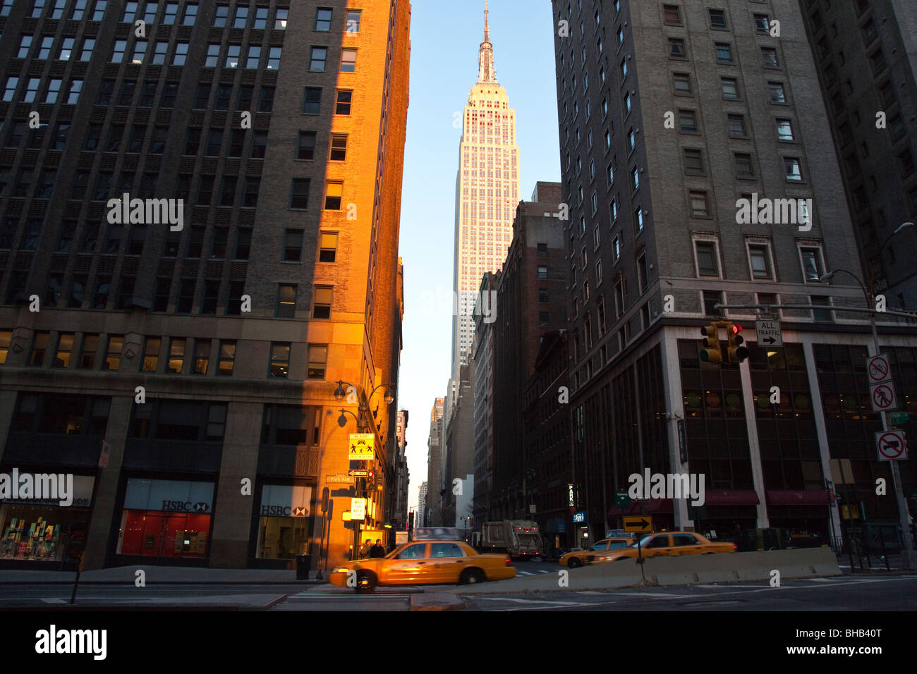 Sunrise on the Empire State Building, New York City Stock Photo