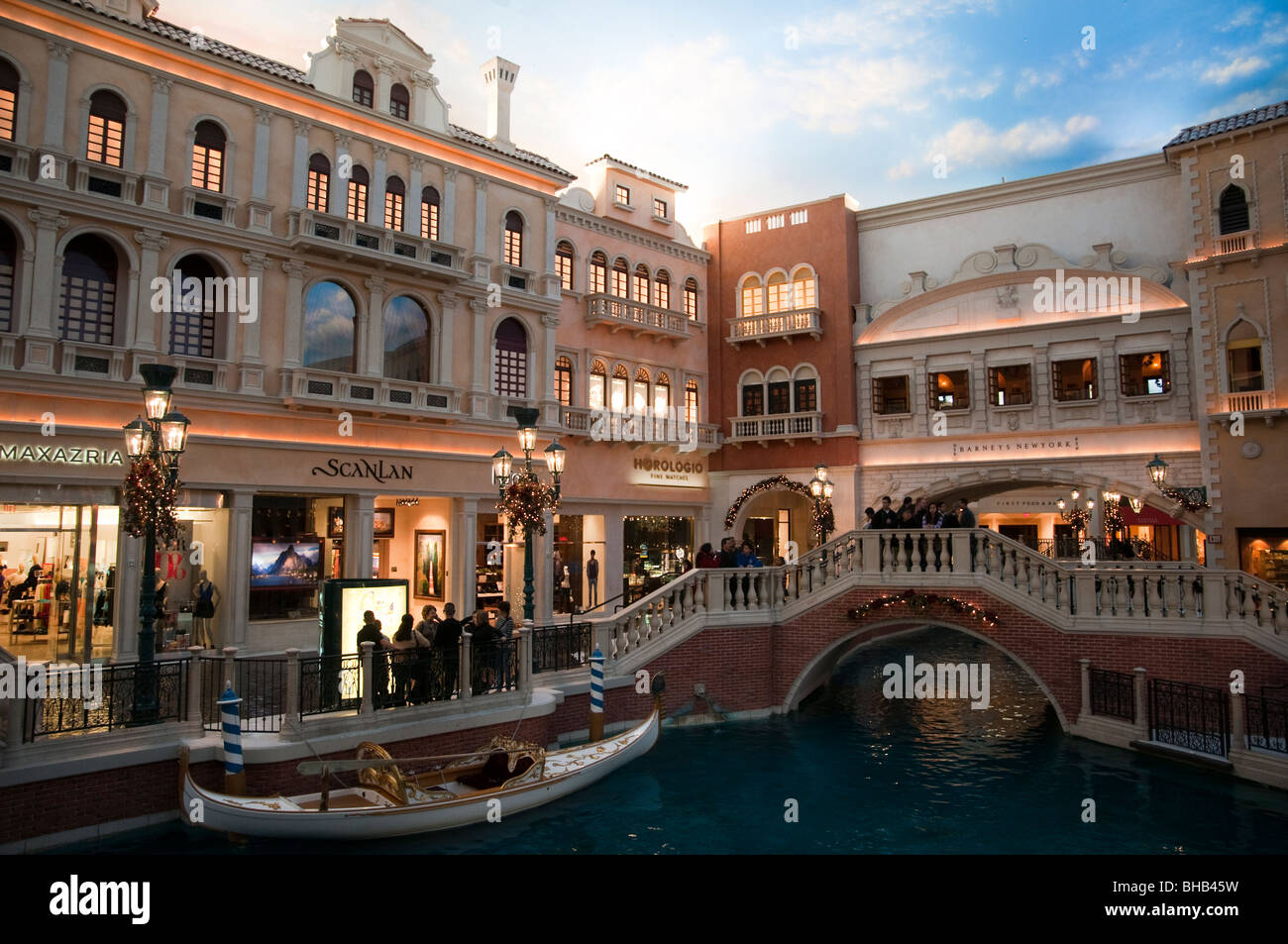 Reproduction of Italian Venice inside the Venetian Hotel and Casino, Las Vegas, Nevada, USA Stock Photo
