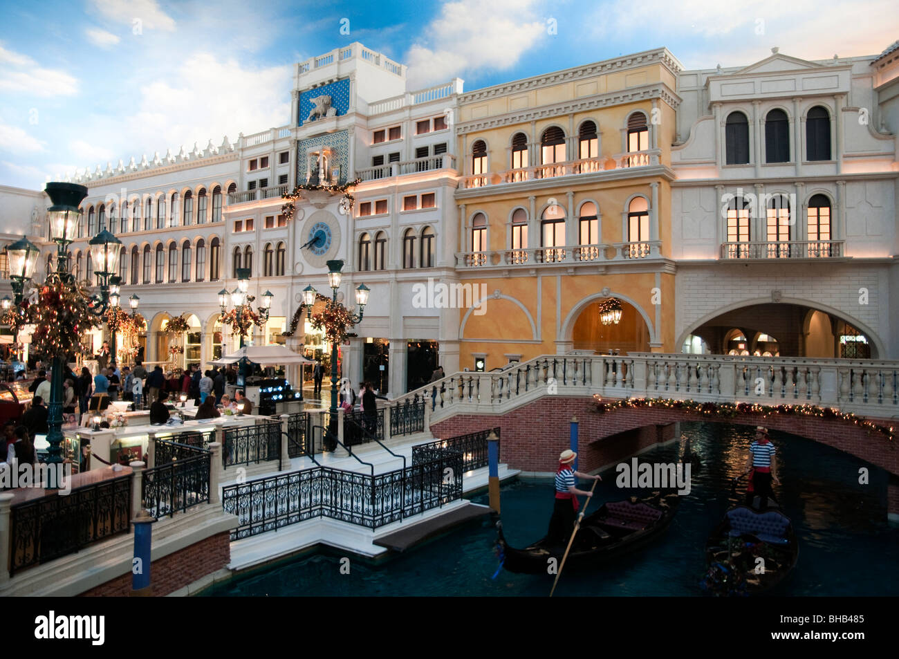 Reproduction of Italian Venice inside the Venetian Hotel and Casino, Las Vegas, Nevada, USA Stock Photo