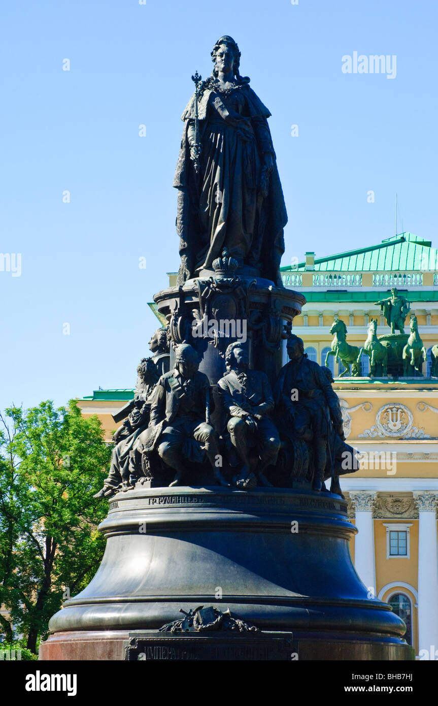 Statue of Catherine the Great, St Petersburg, Russia Stock Photo