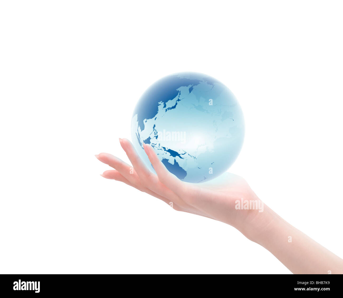 Hand holding globe woman hi-res stock photography and images - Alamy