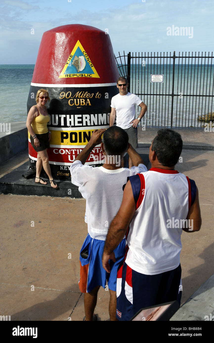 The Southernmost Point, Key West, Florida, USA Stock Photo