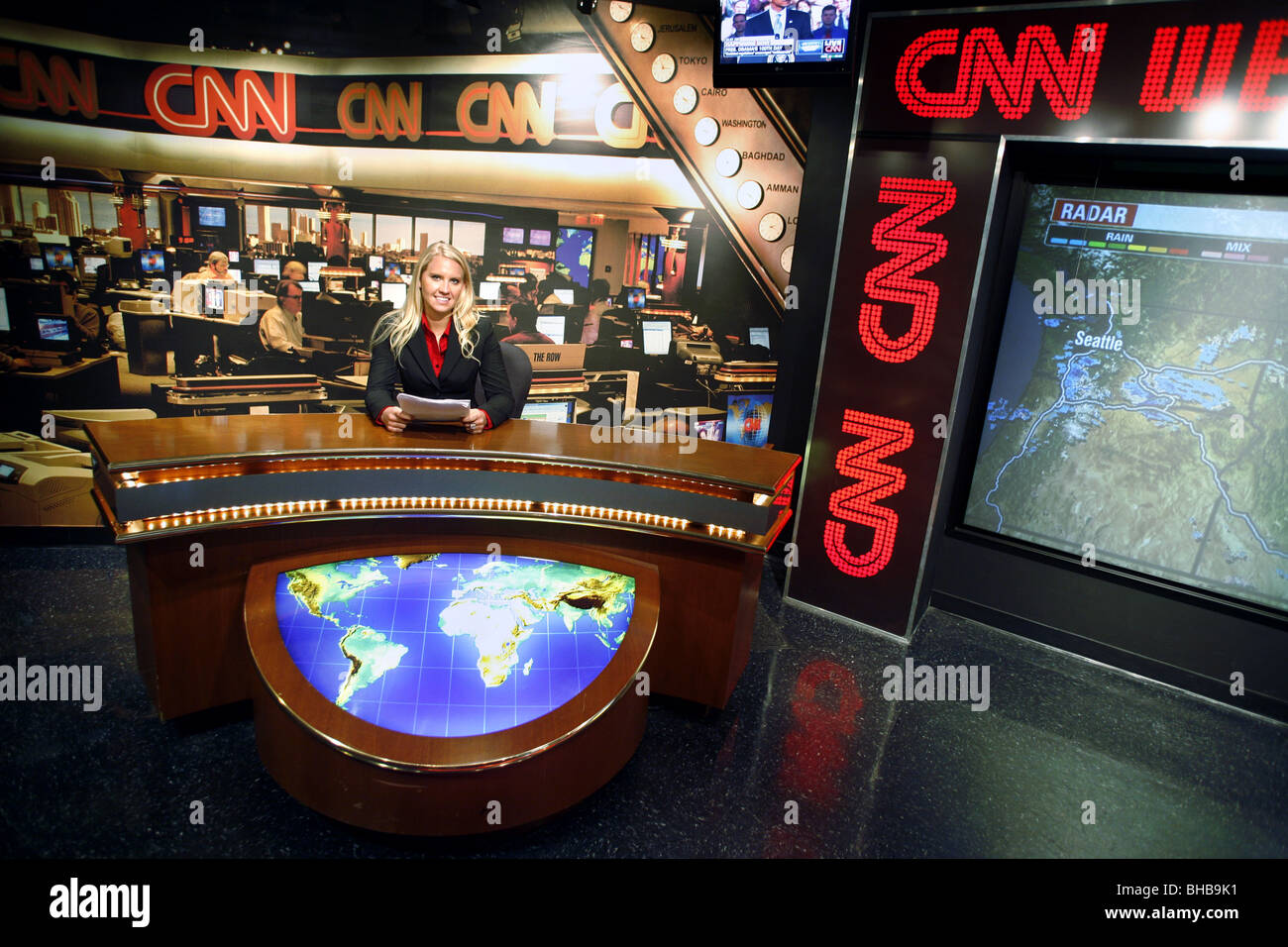 Inside CNN Studio Tour, CNN Headquarters, Atlanta, Georgia, USA Stock Photo