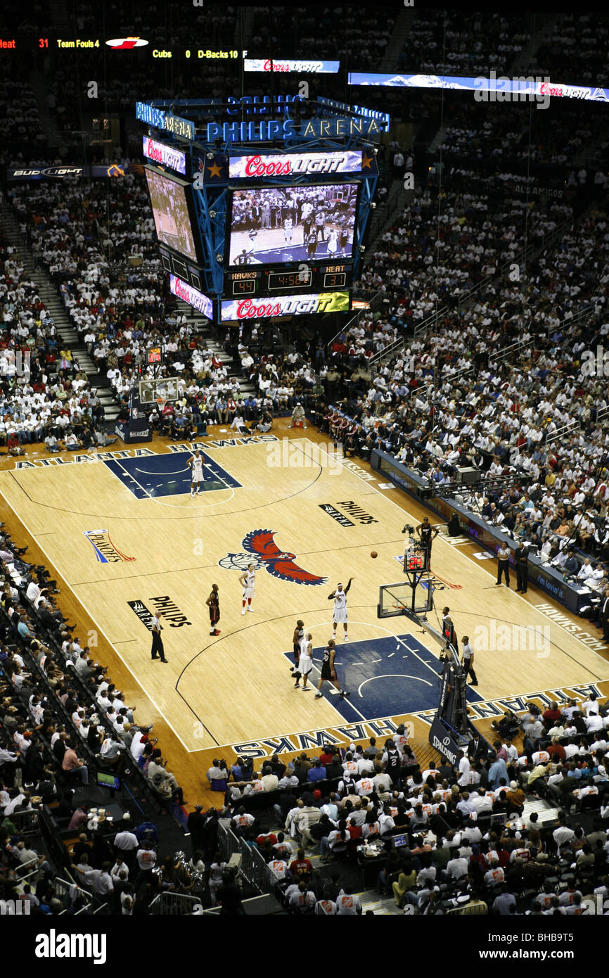 NBA 2009 Playoffs, Atlanta Hawks v Miami Heat, Philips Arena, Atlanta, Georgia, USA Stock Photo