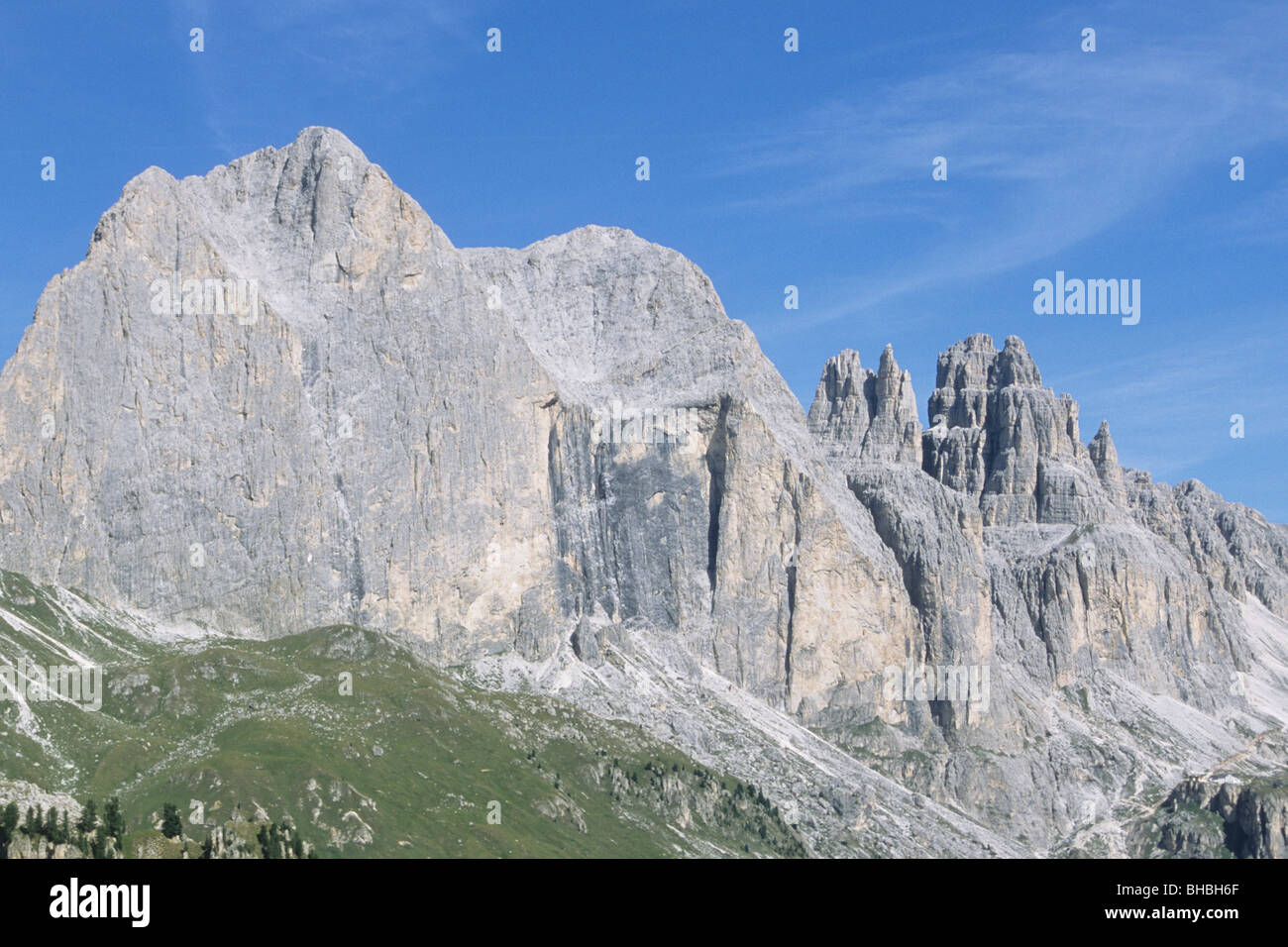 catinaccio and torri del vajolet, est wall, val di fassa, dolomites ...