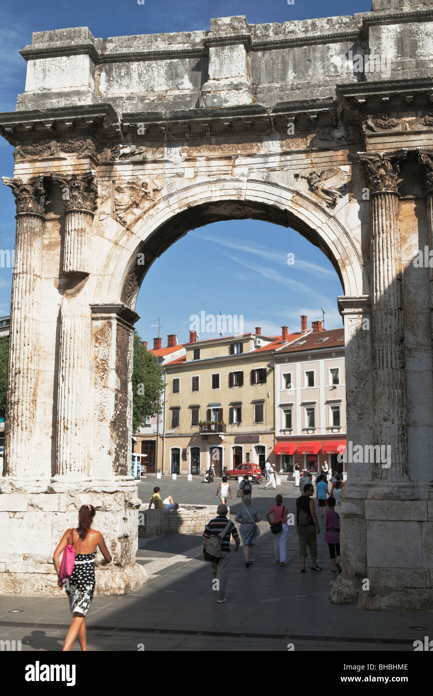 The Arch of Sergi Pula Istria Croatia Stock Photo