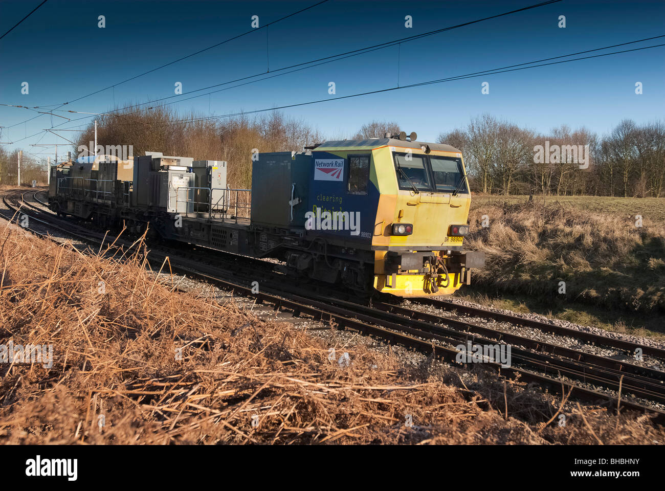 A Network Rail track maintenance vehicle Stock Photo