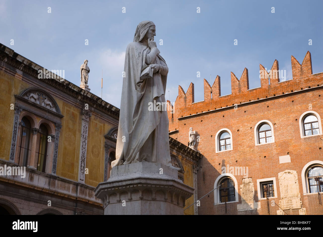 Verona Veneto Italy. Statue of the poet Dante Alighieri in