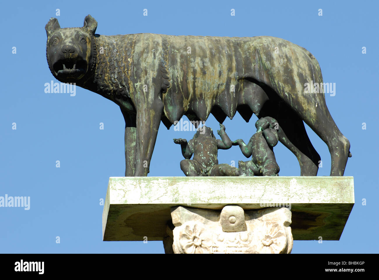 statue of Romulus & Remus suckling on the Wolf in the Plaza of Miracles