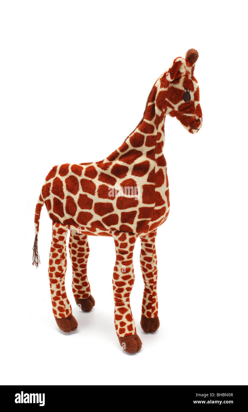 stuffed soft toy giraffe doll childhood children decoration new beginning novelty paper plush child gift present babies baby Stock Photo