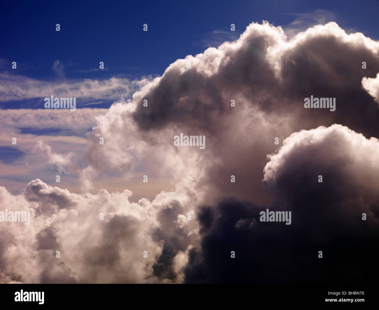Clouds over Alaska, an aerial view of the clouds. Weather and clouds as