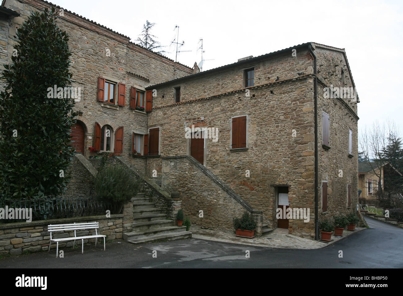 Italy, Emilia Romagna, Predappio, birthplace of Benito Mussolini was born July 29, 1883 Stock Photo