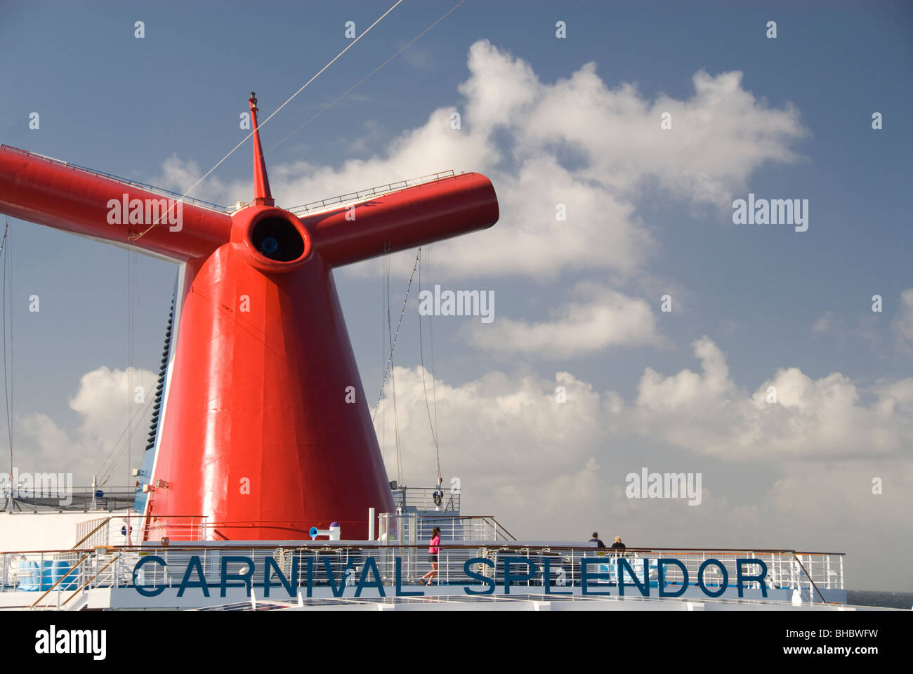 The Carnival Splendor Cruise Line's sports deck jogging track Stock Photo