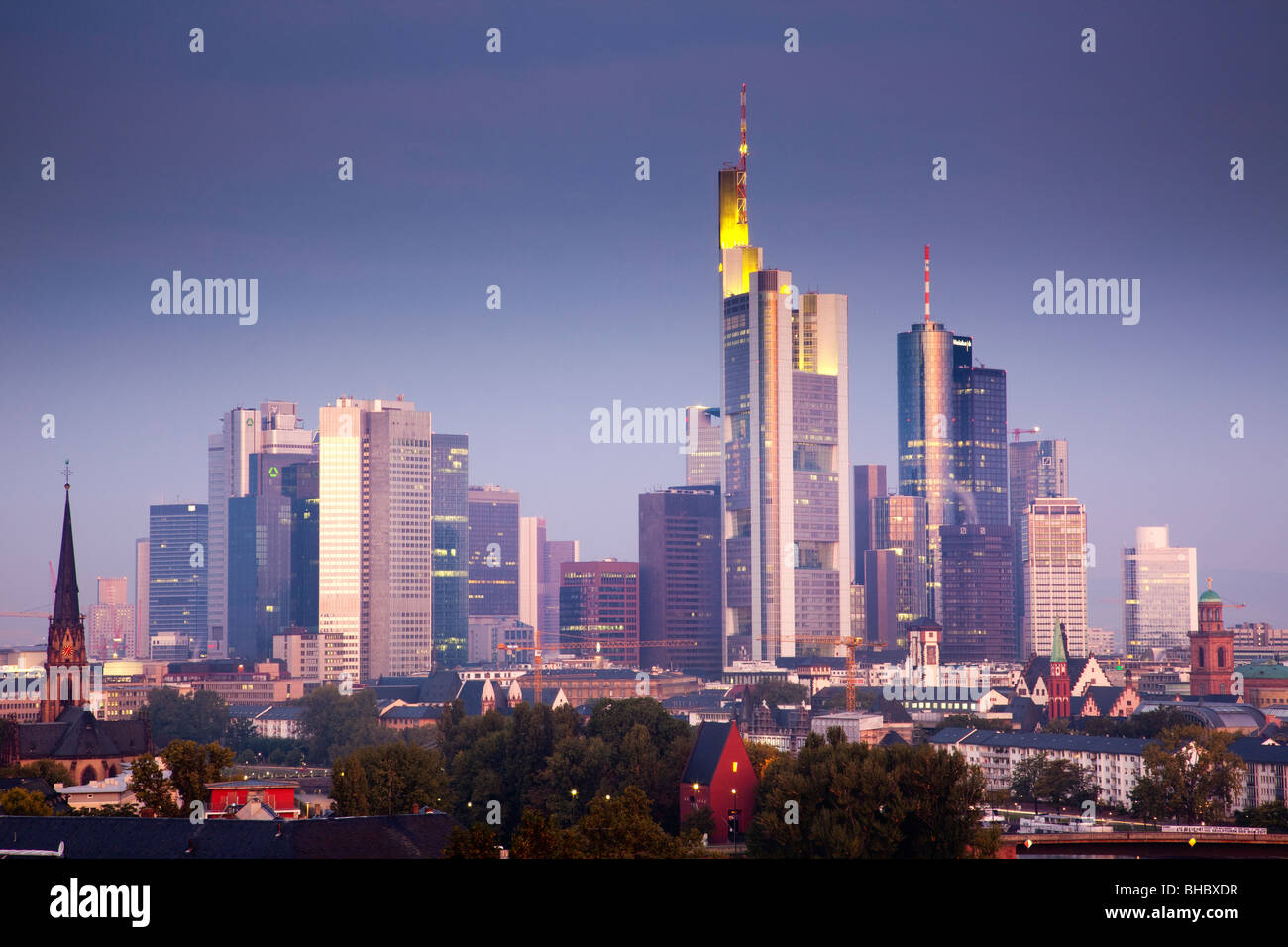 Frankfurt City Skyline, Germany Stock Photo