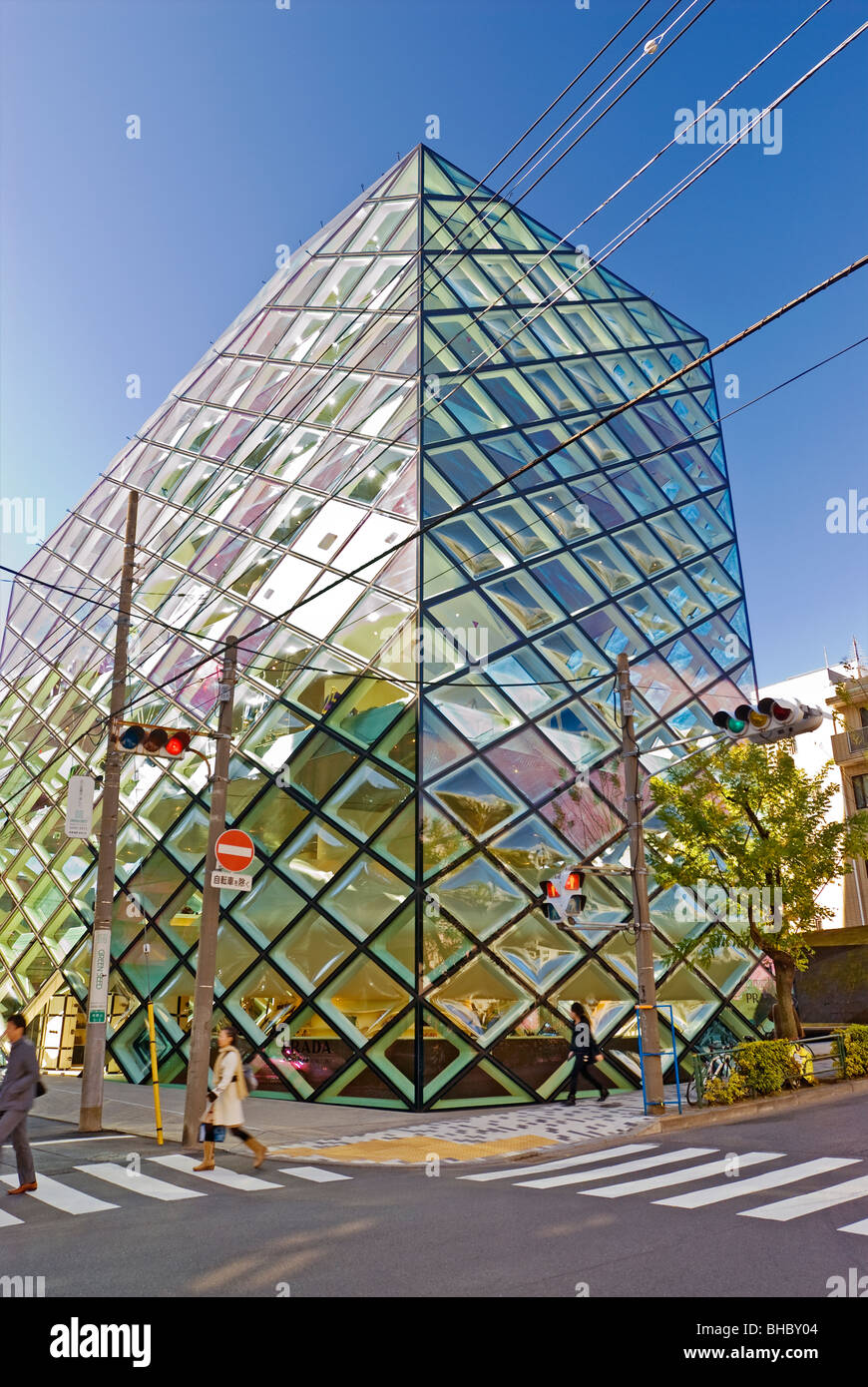 Modern Glass Architecture Prada Aoyama Herzog & de Meuron Omotesando Stock Photo
