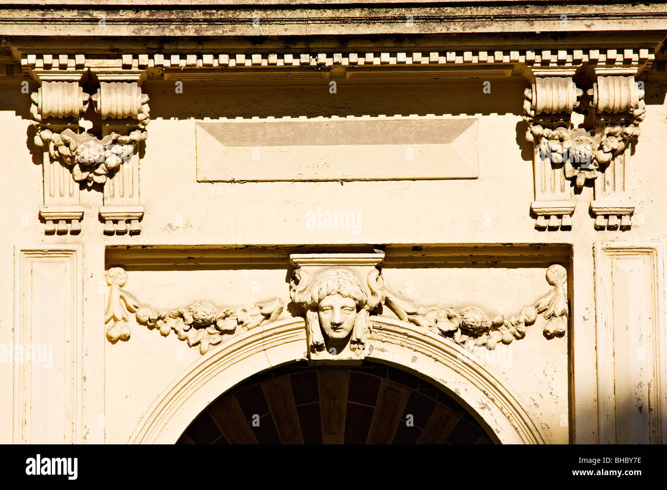 Architecture / Detail on a terrace house located in the suburb of Carlton / Melbourne Victoria Australia. Stock Photo