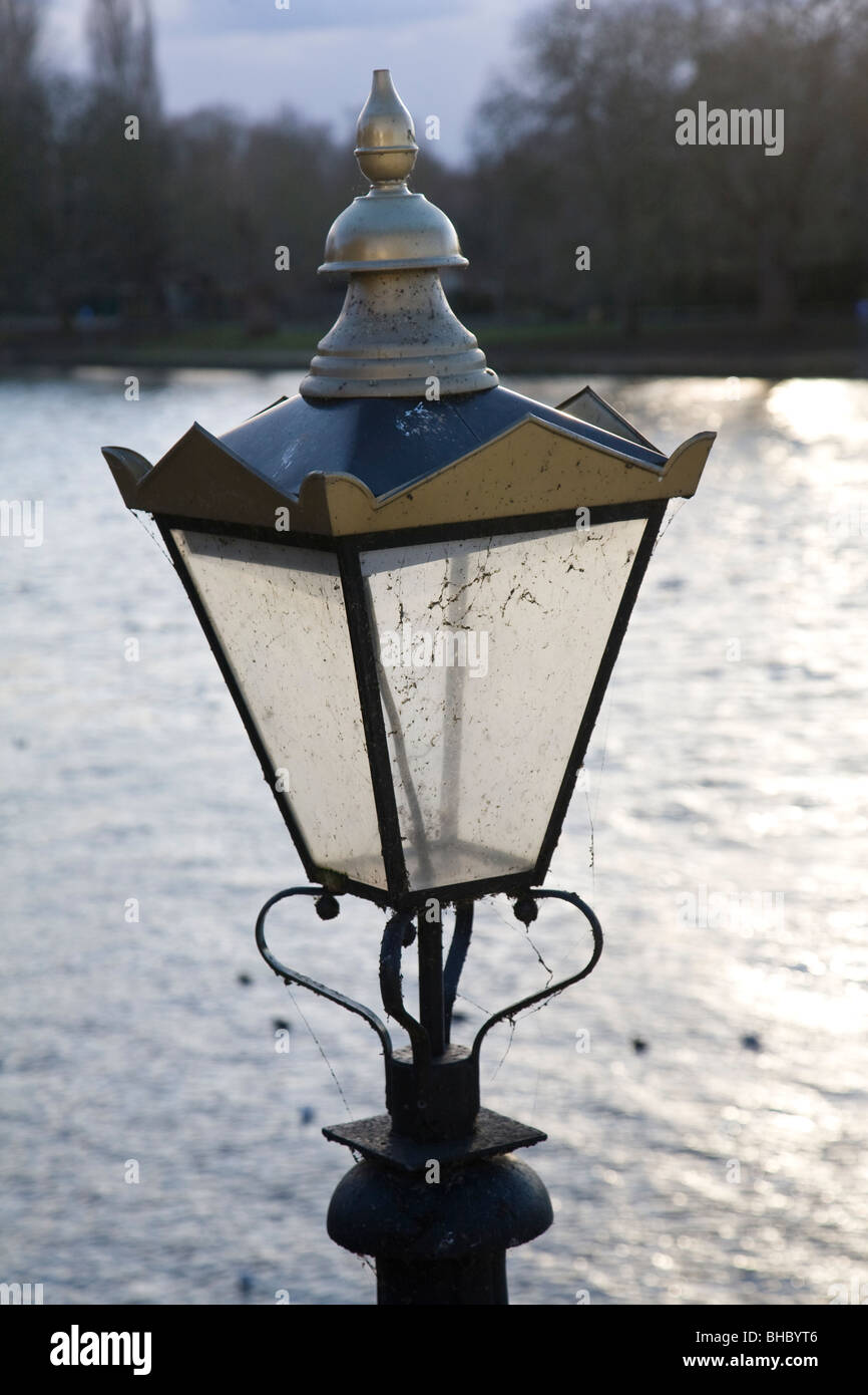 Close-up of an ornamental street light on Kingston bridge, Surrey, England. Stock Photo