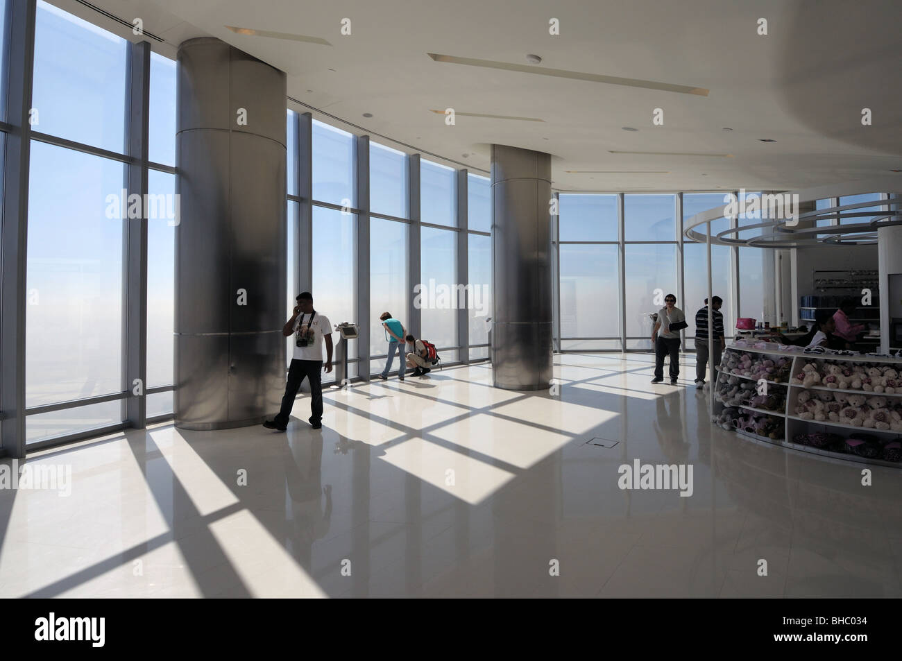 At The Top - Observation Deck of Burj Khalifa, Dubai United Arab Emirates Stock Photo