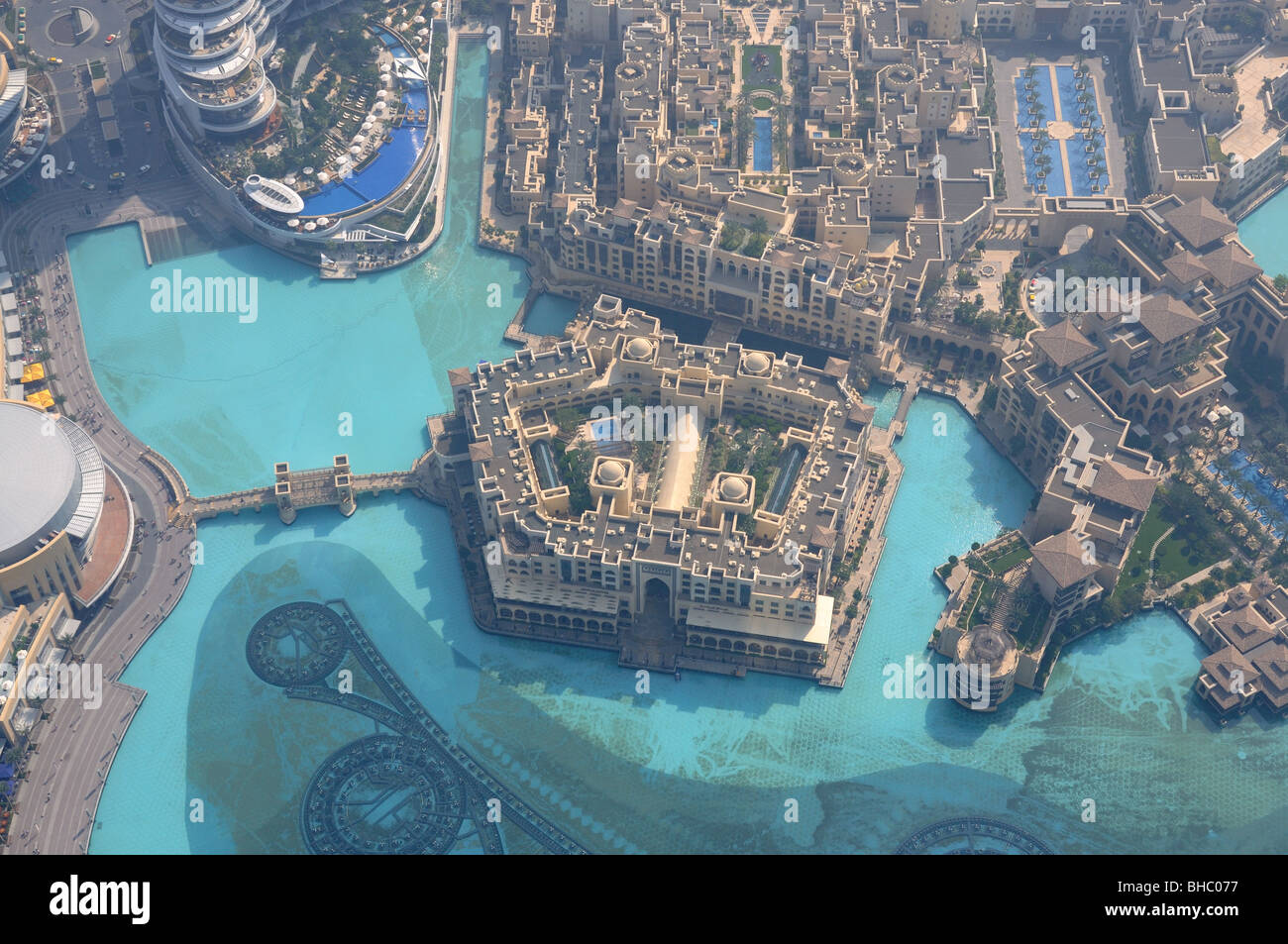 Aerial view of Downtown Burj Khalifa, Dubai United Arab Emirates Stock Photo