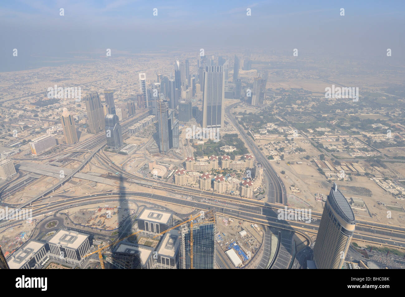 Aerial view from Burj Khalifa, Dubai United Arab Emirates Stock Photo