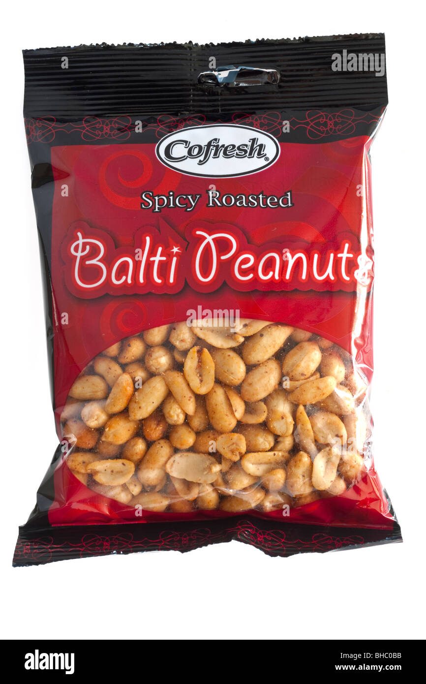 Bag of Cofresh spicy roasted Balti peanuts Stock Photo