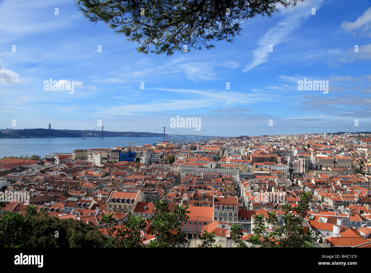 overview of Lisbon from the Sao Jorge castle Stock Photo