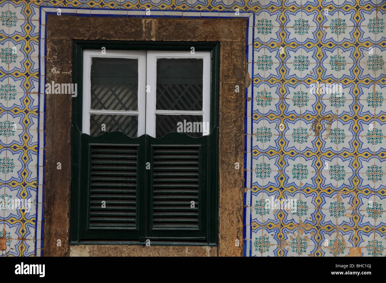 Traditional Lisbon housing with Azulejos tiles Stock Photo