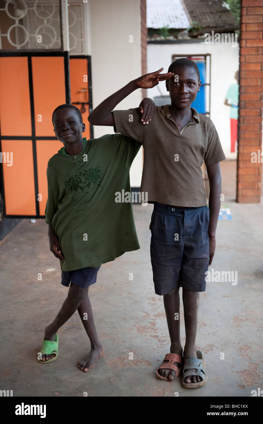 Street boys in Kampala Uganda Stock Photo