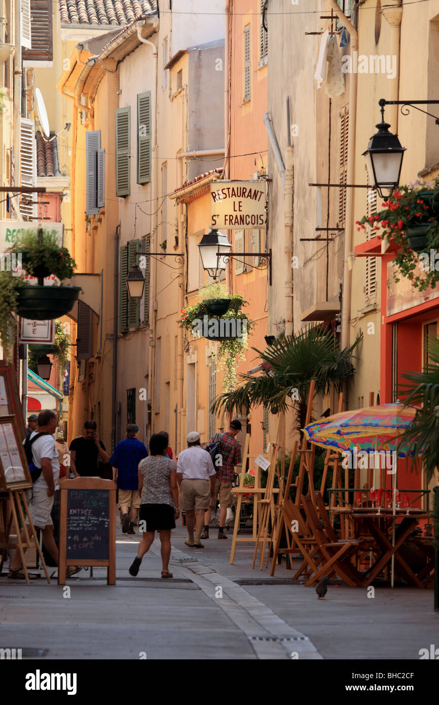 Lively scene in summer time French Riviera cities Stock Photo Alamy
