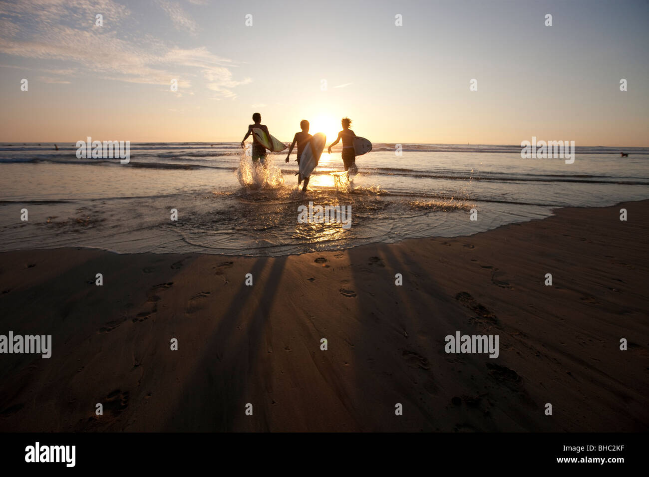 Surfers in Costa Rica, Central America Stock Photo