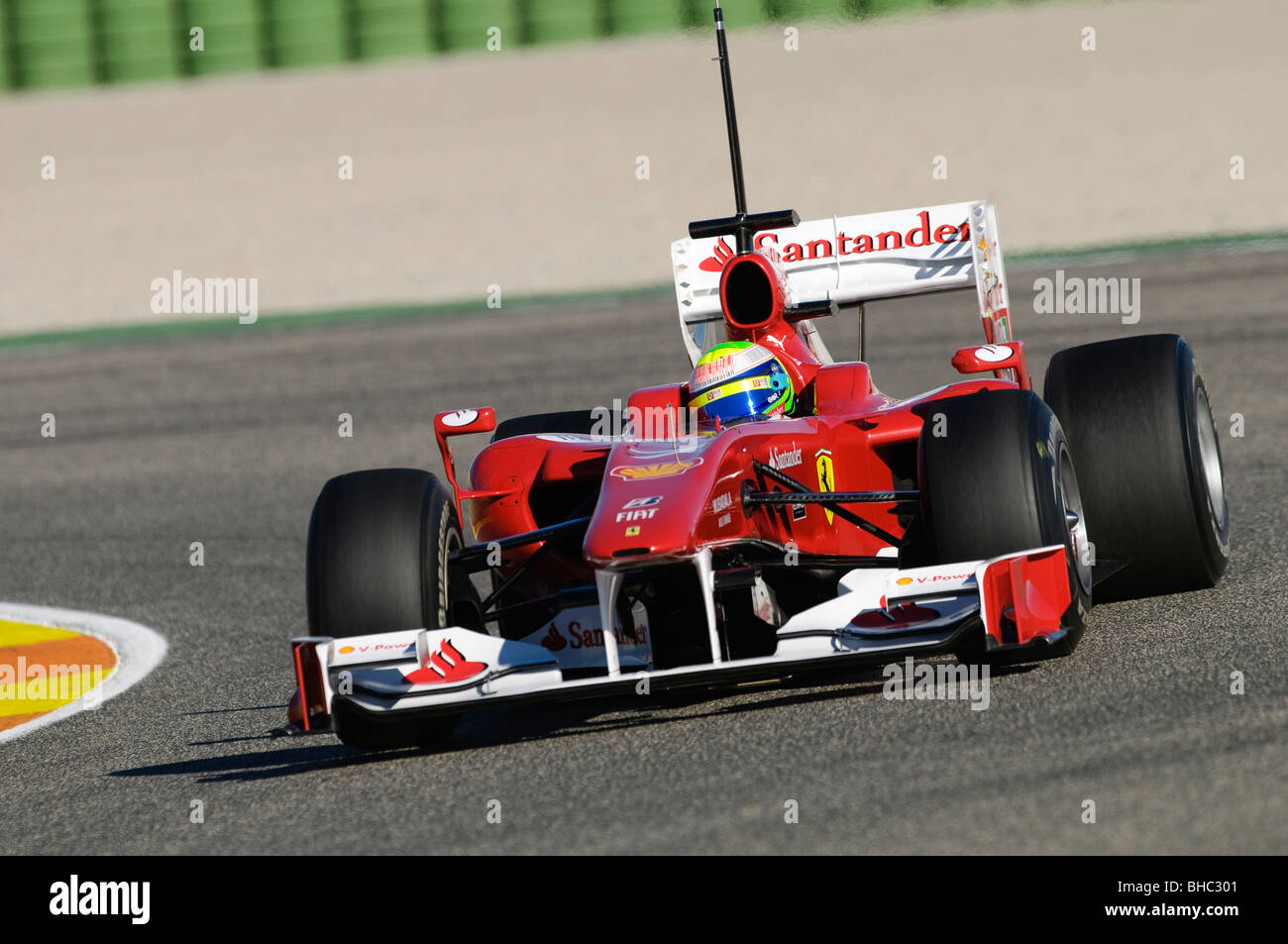 Felipe Massa (BRA) in the Ferrari F10 racecar during Formula 1 testing  sessions at Circuit de Catalunya Stock Photo - Alamy