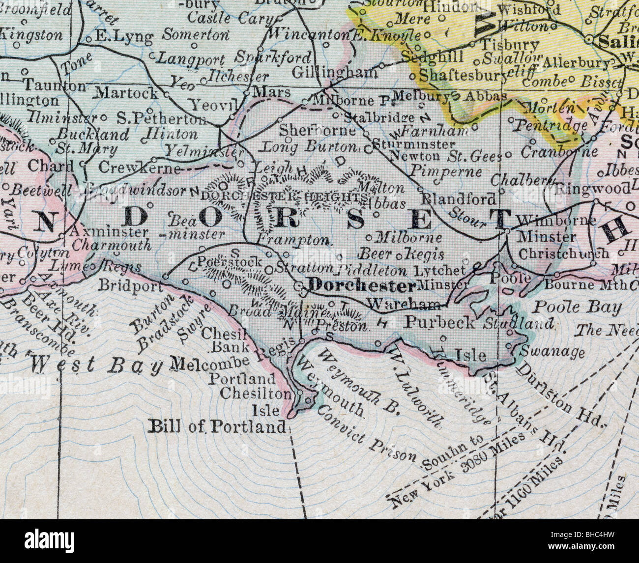Vintage map of dorset hires stock photography and images Alamy