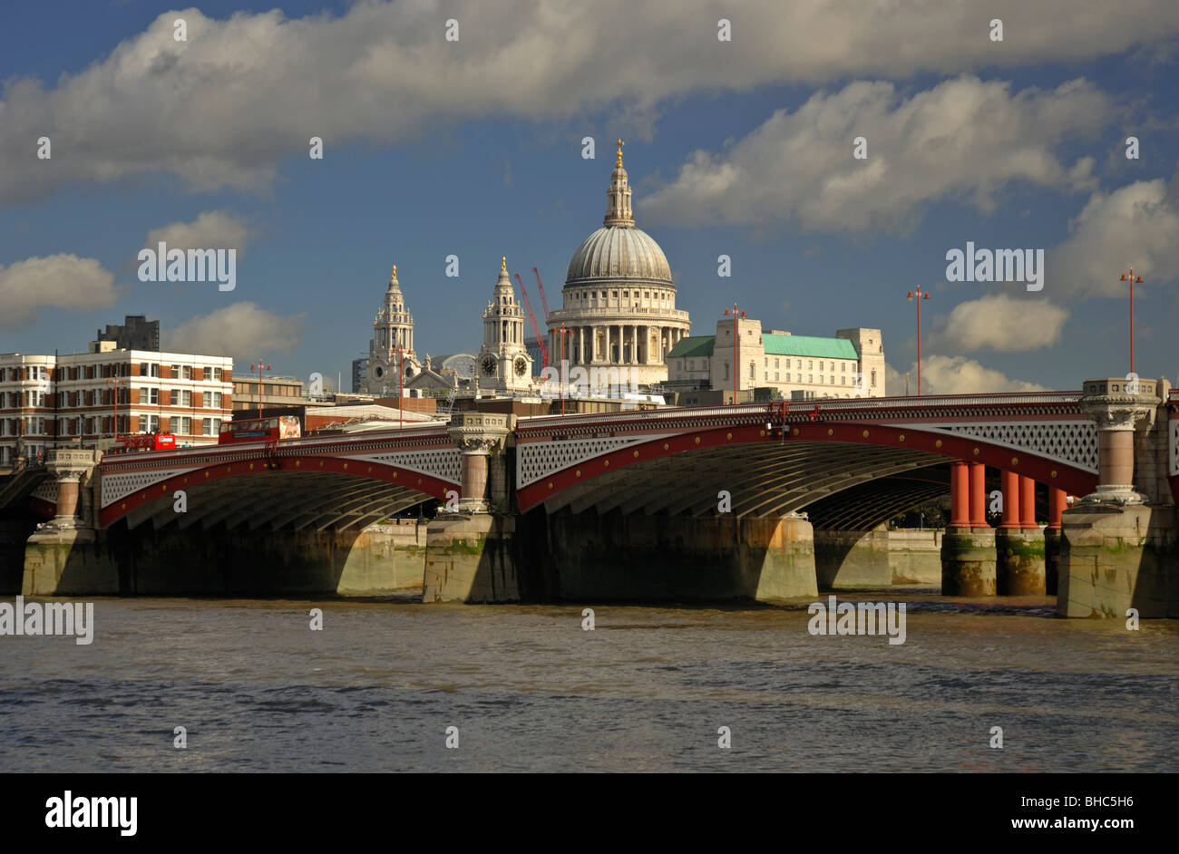 Blackfriars Bridge and St Paul's Cathedral, London, United Kingdom Stock Photo
