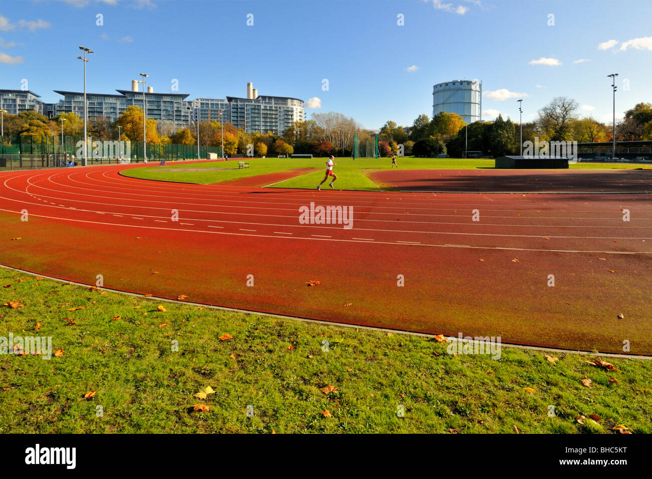 Battersea Park athletics track and field, London SW3, United Kingdom Stock Photo