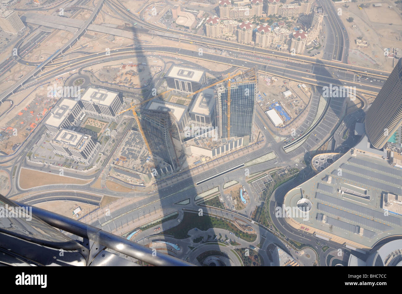 Aerial view from Burj Khalifa, Dubai United Arab Emirates Stock Photo