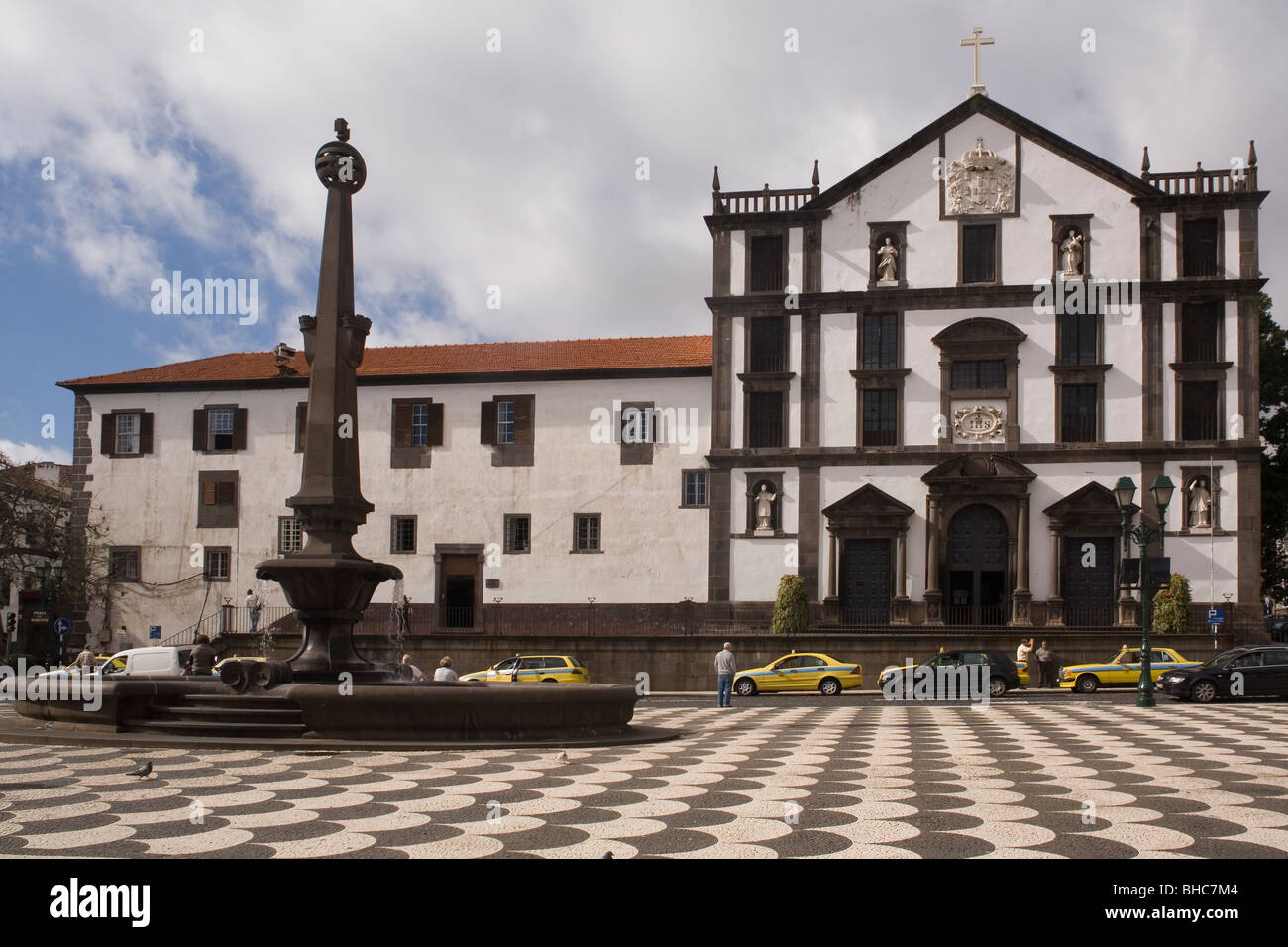 Portugal Madeira Funchal Praca do Municipio Igreja do Colegio Stock Photo