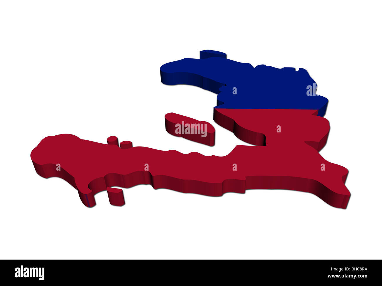Haiti map flag 3d render on white illustration Stock Photo - Alamy