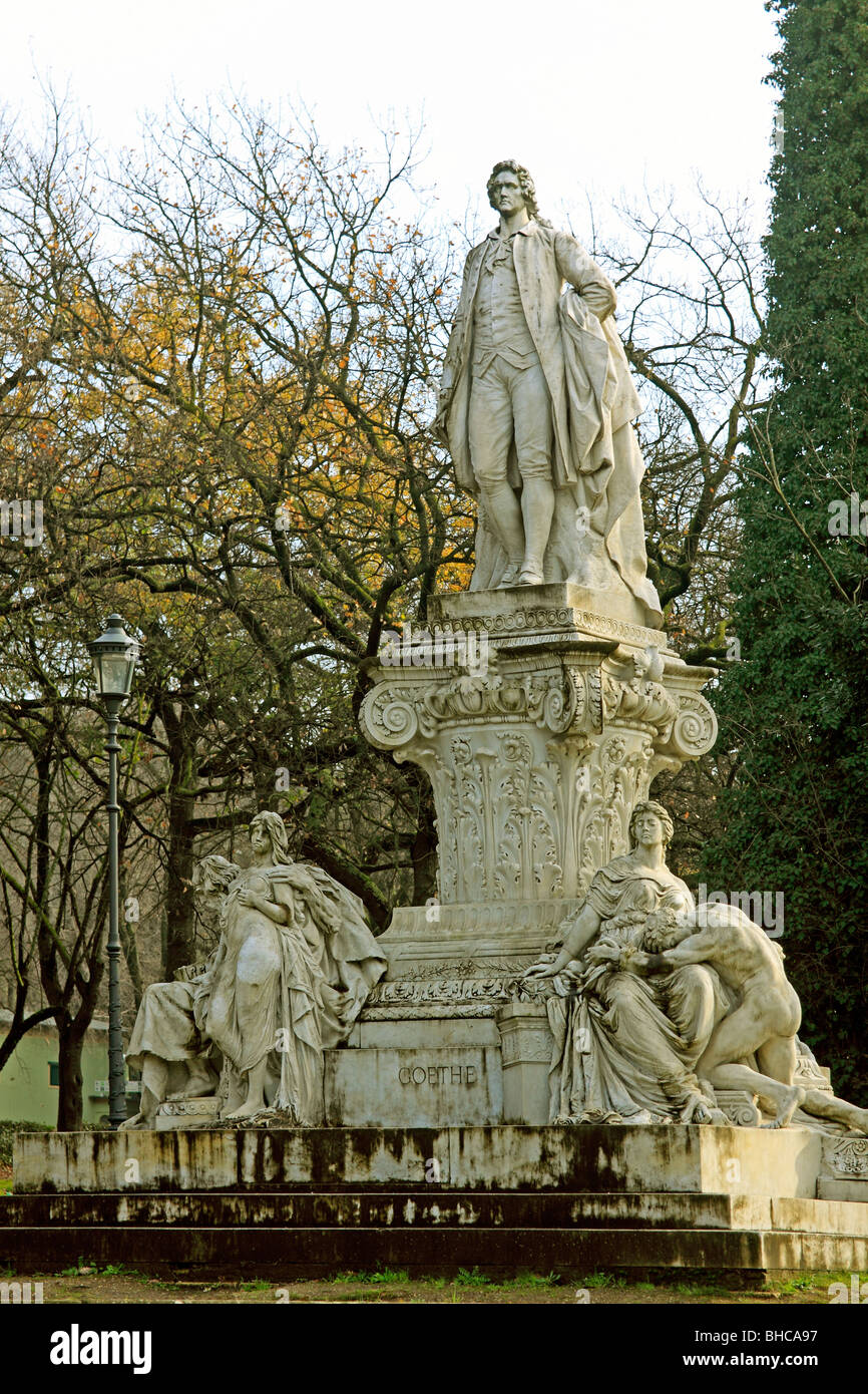 Goethe's monument in Villa Borghese, Rome. Stock Photo