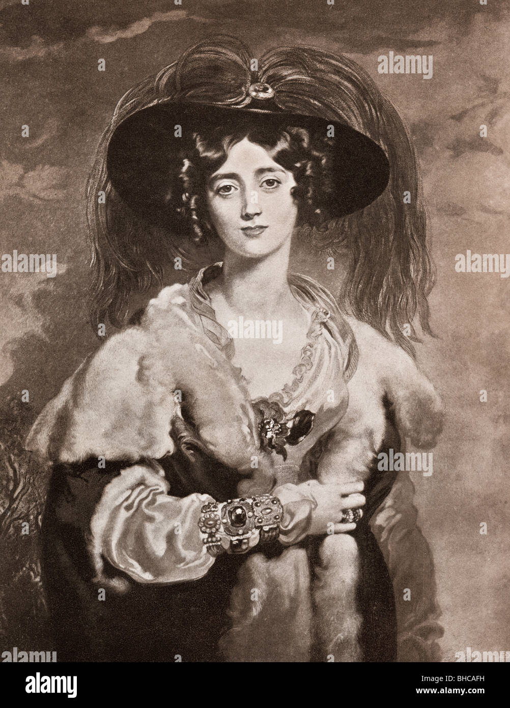 Lady Julia Peel, 1795 to 1859. Wife of Sir Robert Peel. From the book The Connoisseur Illustrated published 1903. Stock Photo