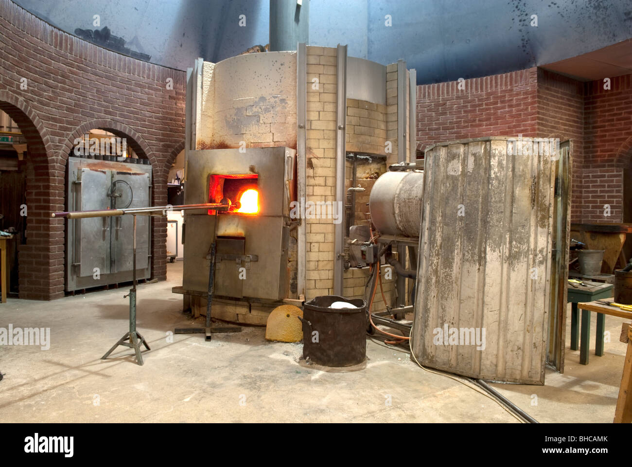 Kiln at glass factory for melting glass Stock Photo Alamy