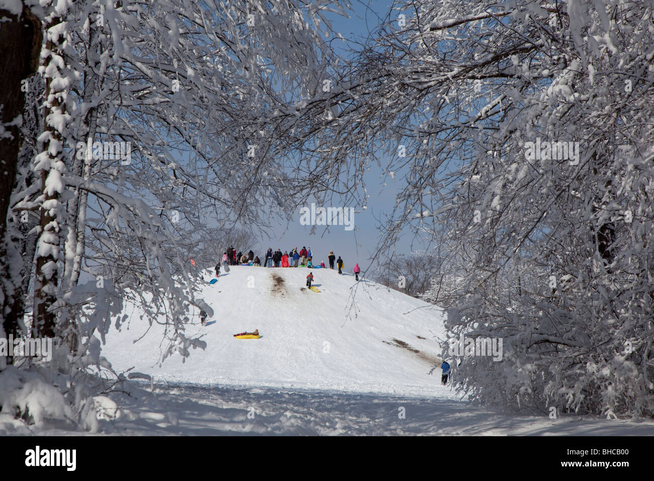 Children sledding hill hires stock photography and images Alamy