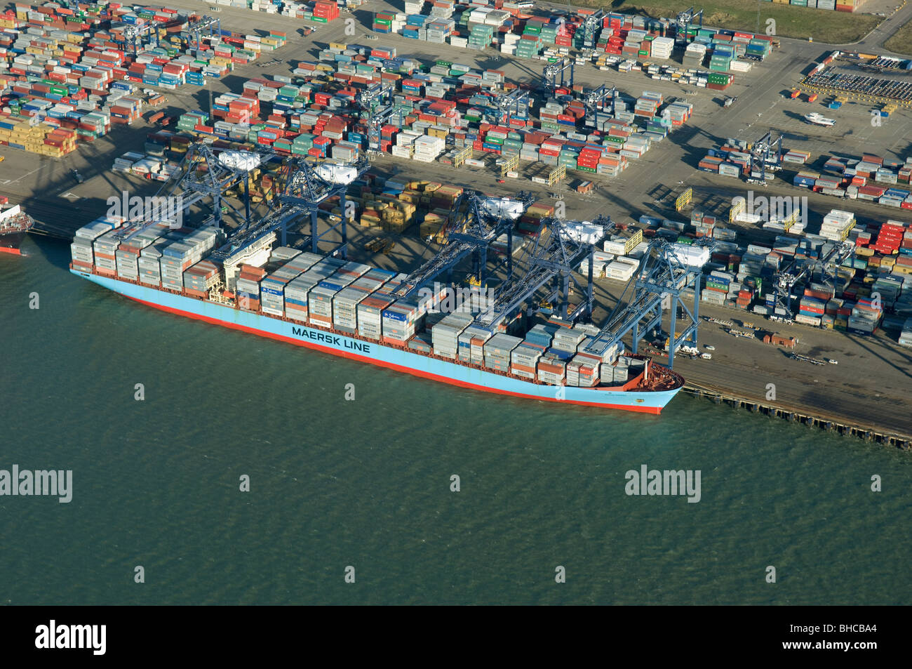The Svend Maersk in Felixstowe Docks UK Stock Photo