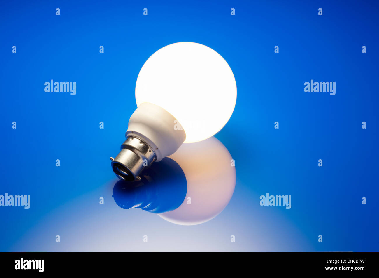 Energy Saving Bulb Illuminated Stock Photo Alamy