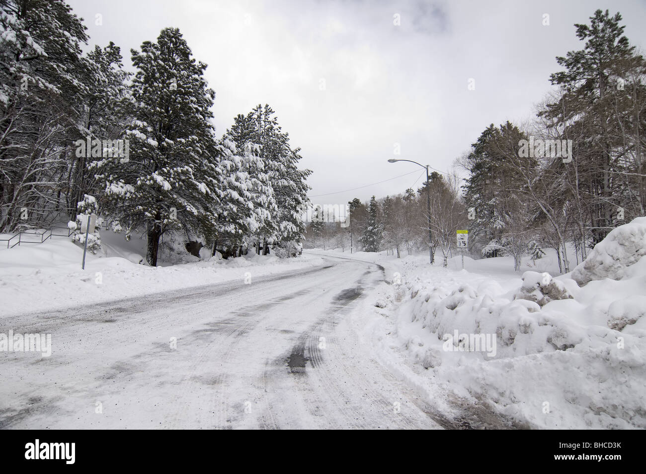 Flagstaff after winter storm Stock Photo