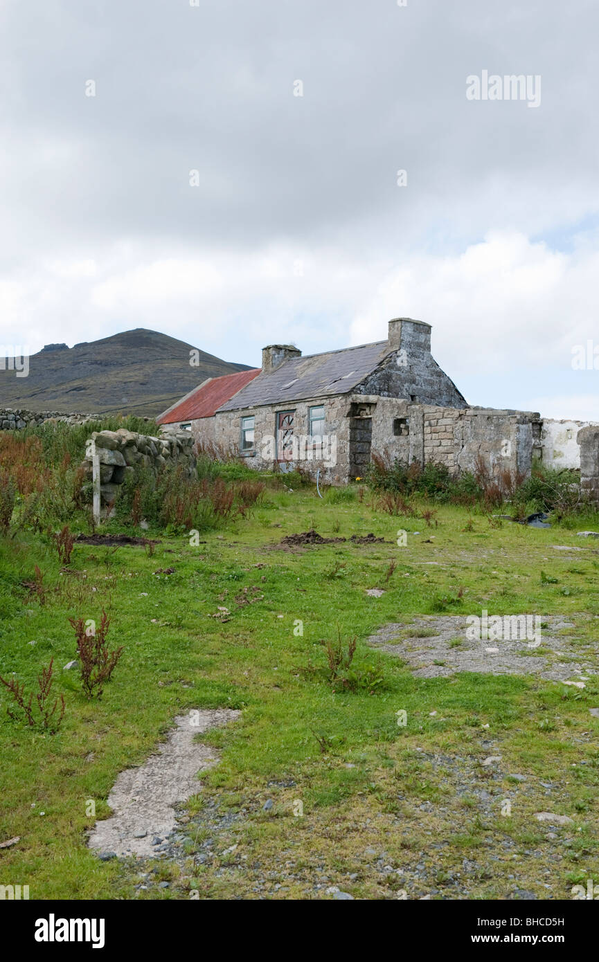Old derelict cottage in the Mourne Mountains, County Antrim, Northern Ireland Stock Photo