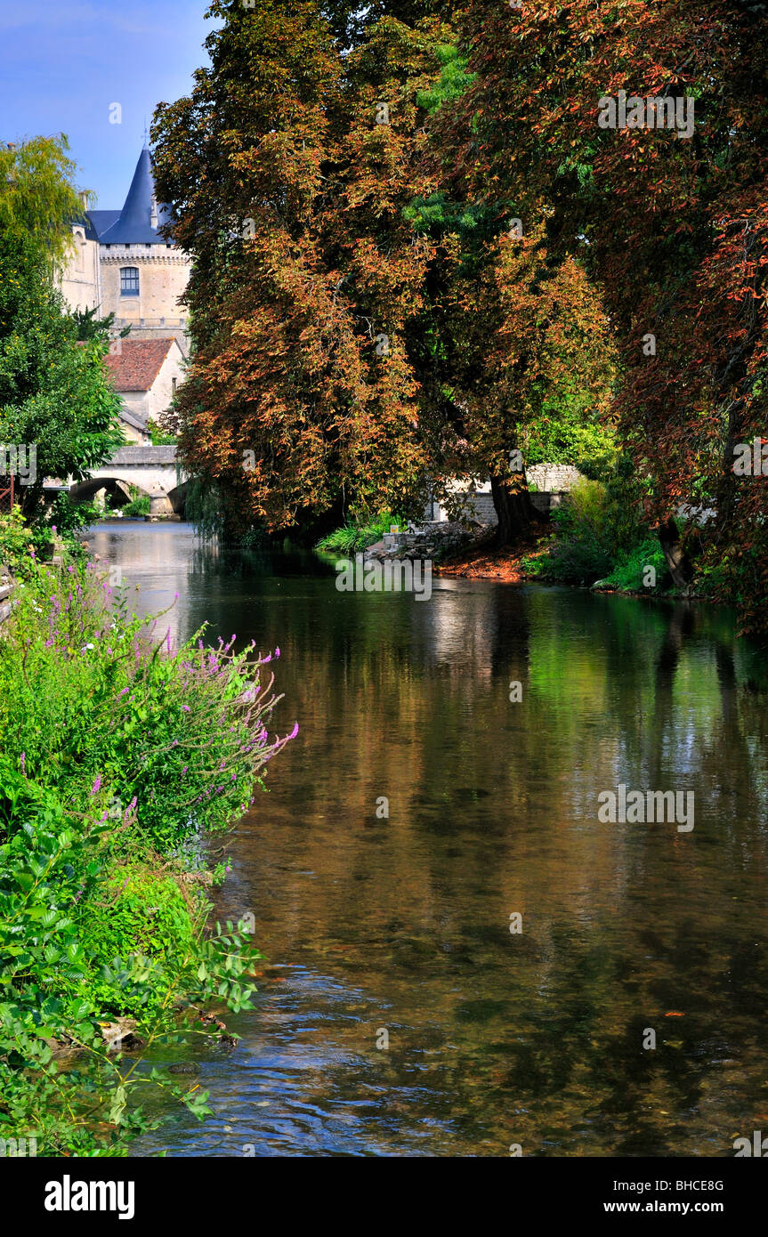 The River Charente at Verteuil sur Charente, Poitou-Charentes, France Stock Photo