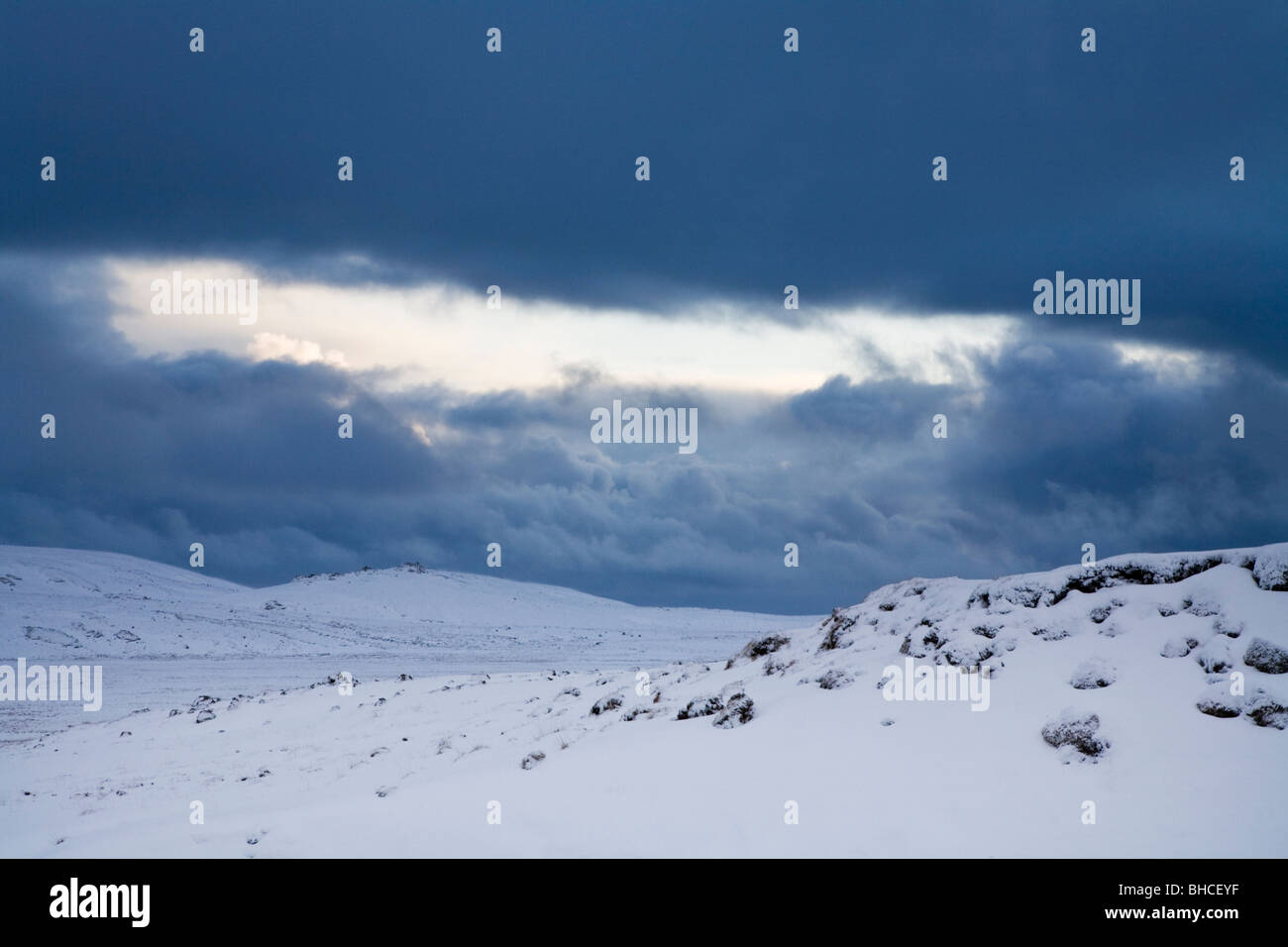 Snow-covered landscape. Krisuvik Iceland Stock Photo
