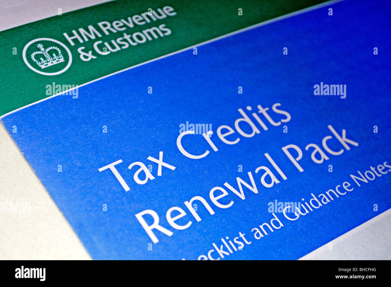 The Hmrc Revenue Tax Credits Renewal Pack Stock Photo Alamy