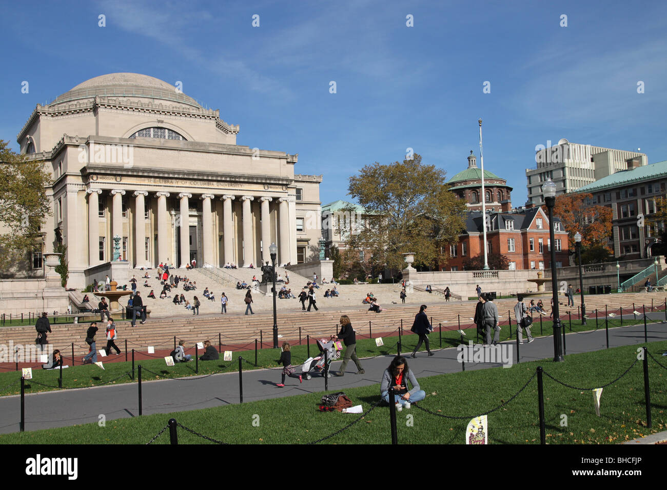 Columbia University, New York City, library Stock Photo